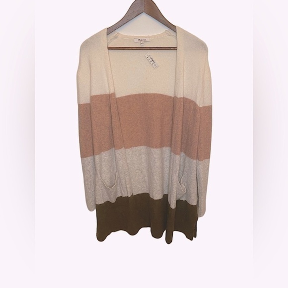 Madewell Kent striped cardigan sweater  color block NWT